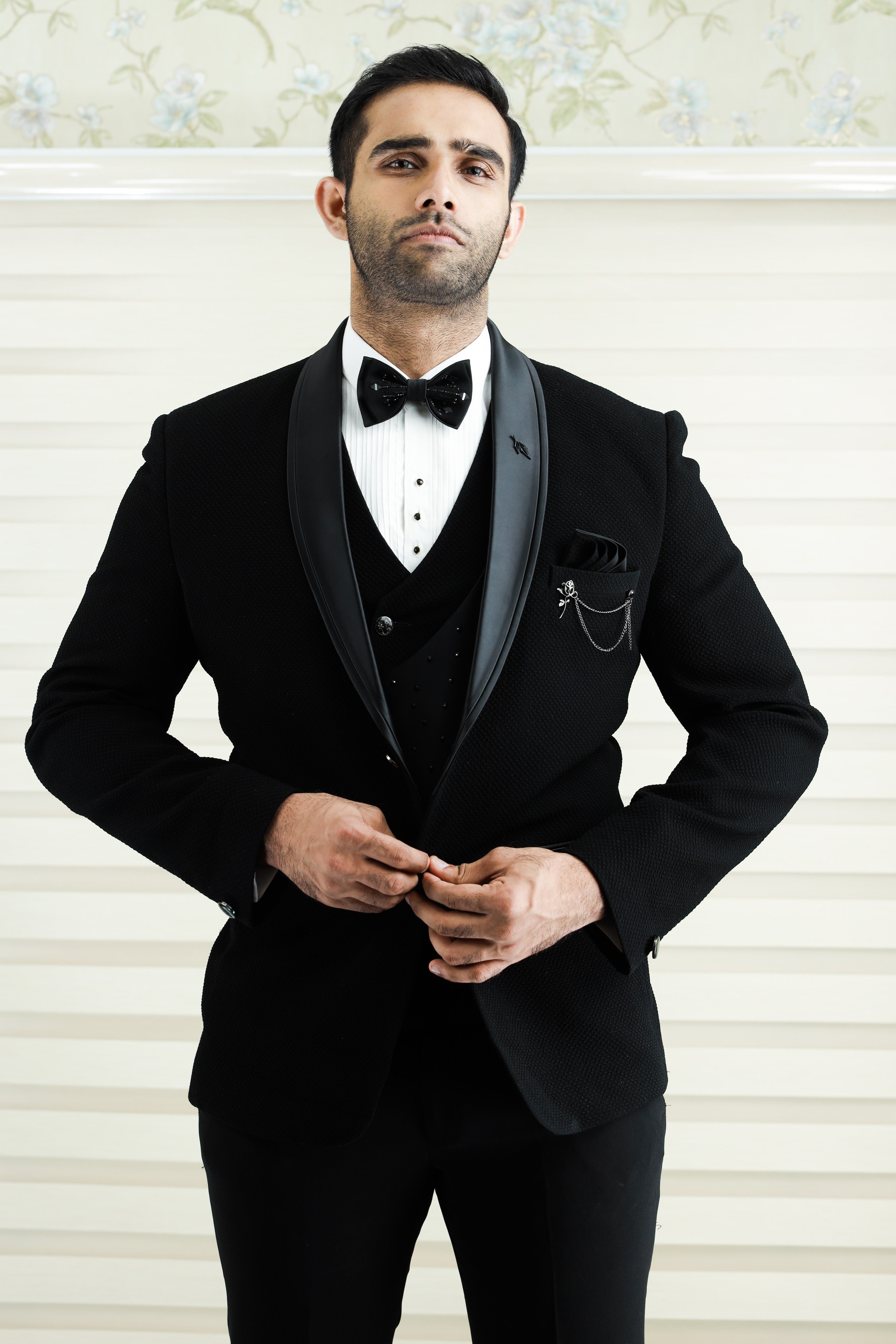 Jade Black 3 Piece Tuxedo Suit