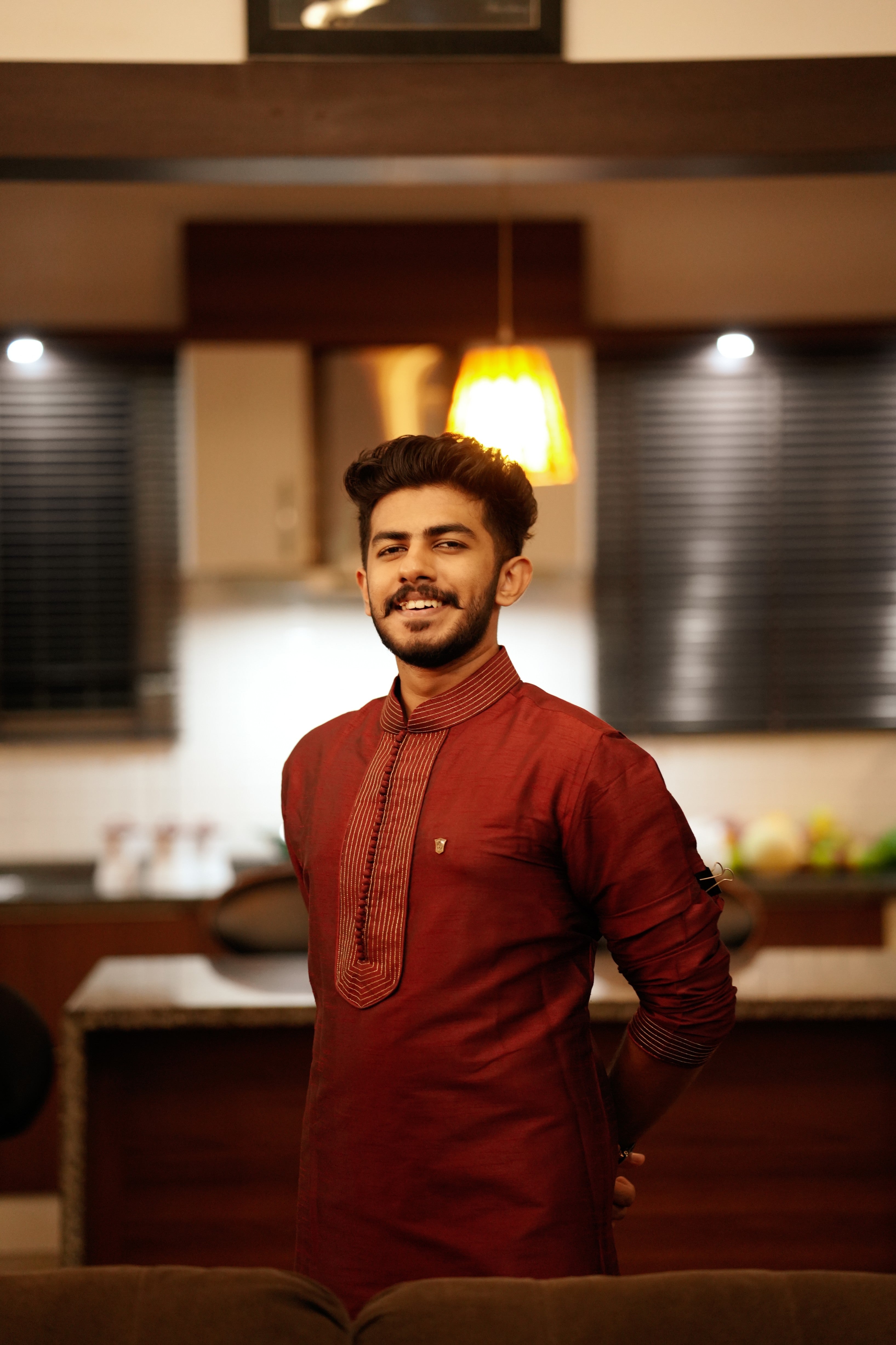 Maroon Red Kurta With Golden Zari Stitch Detailing (Only Kurta)