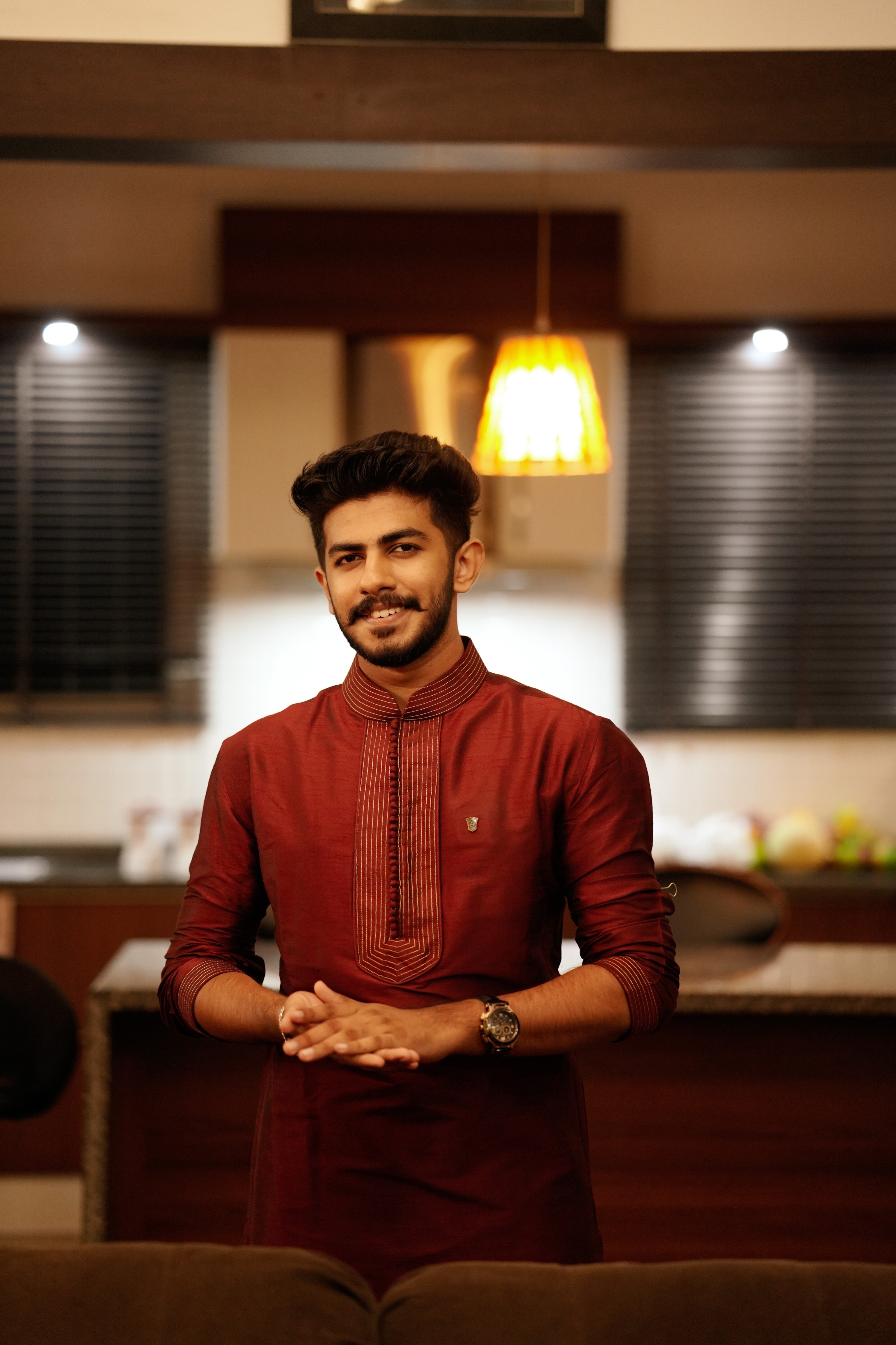 Maroon Red Kurta With Golden Zari Stitch Detailing (Only Kurta)