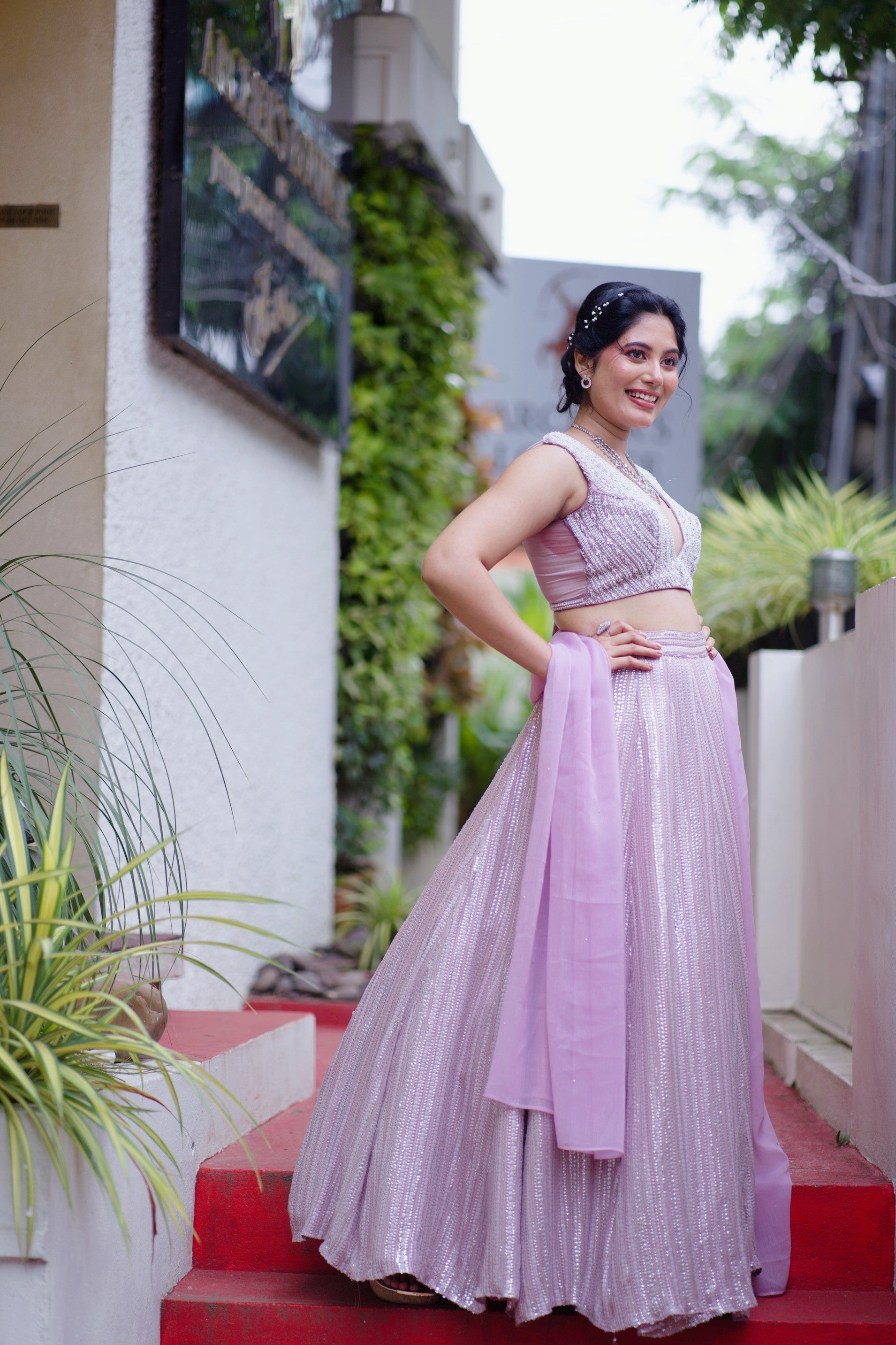Heavy Pearl Work Bridal Lehenga detailed with Zardozi hand Embroidery