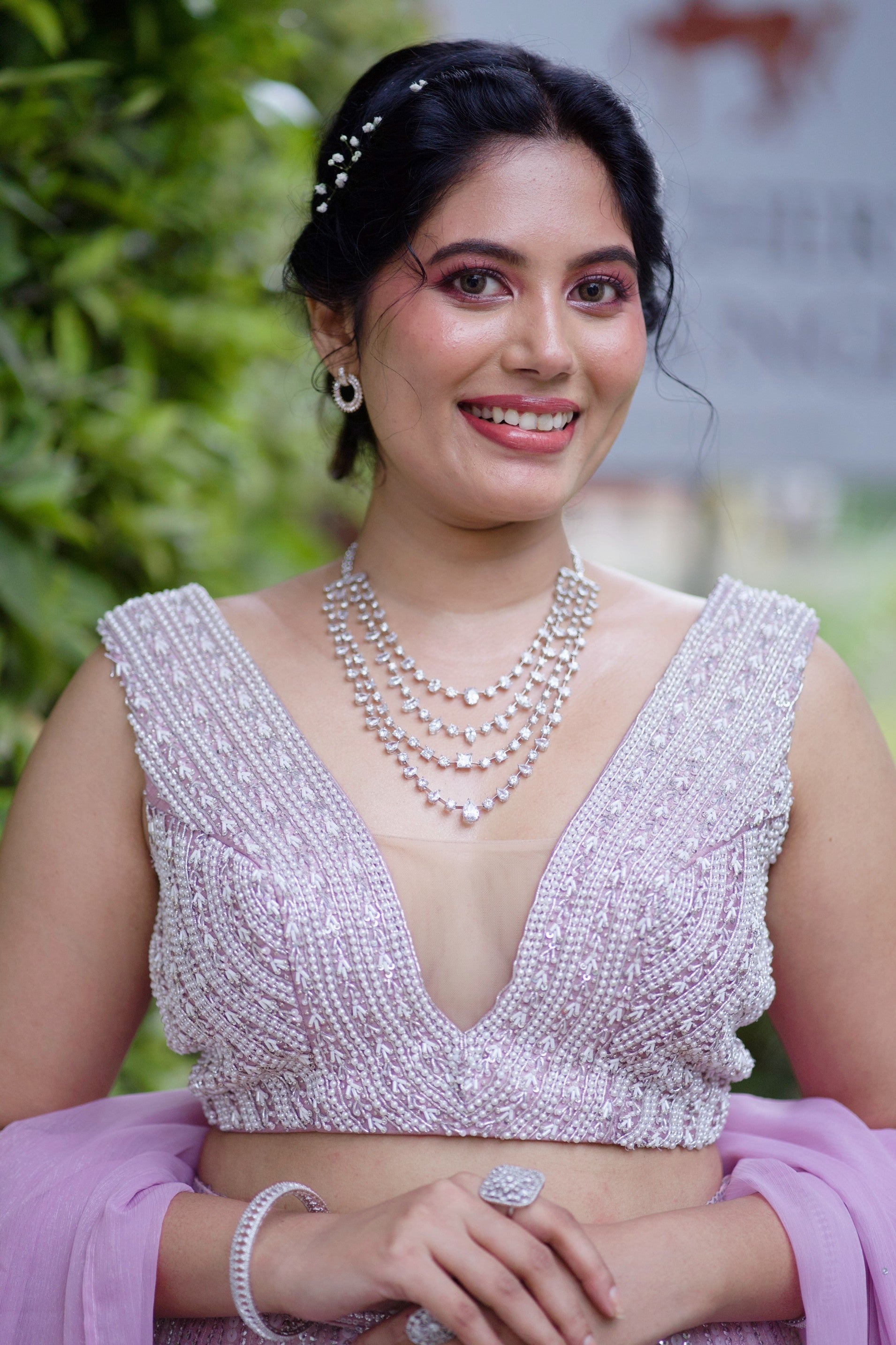Heavy Pearl Work Bridal Lehenga detailed with Zardozi hand Embroidery