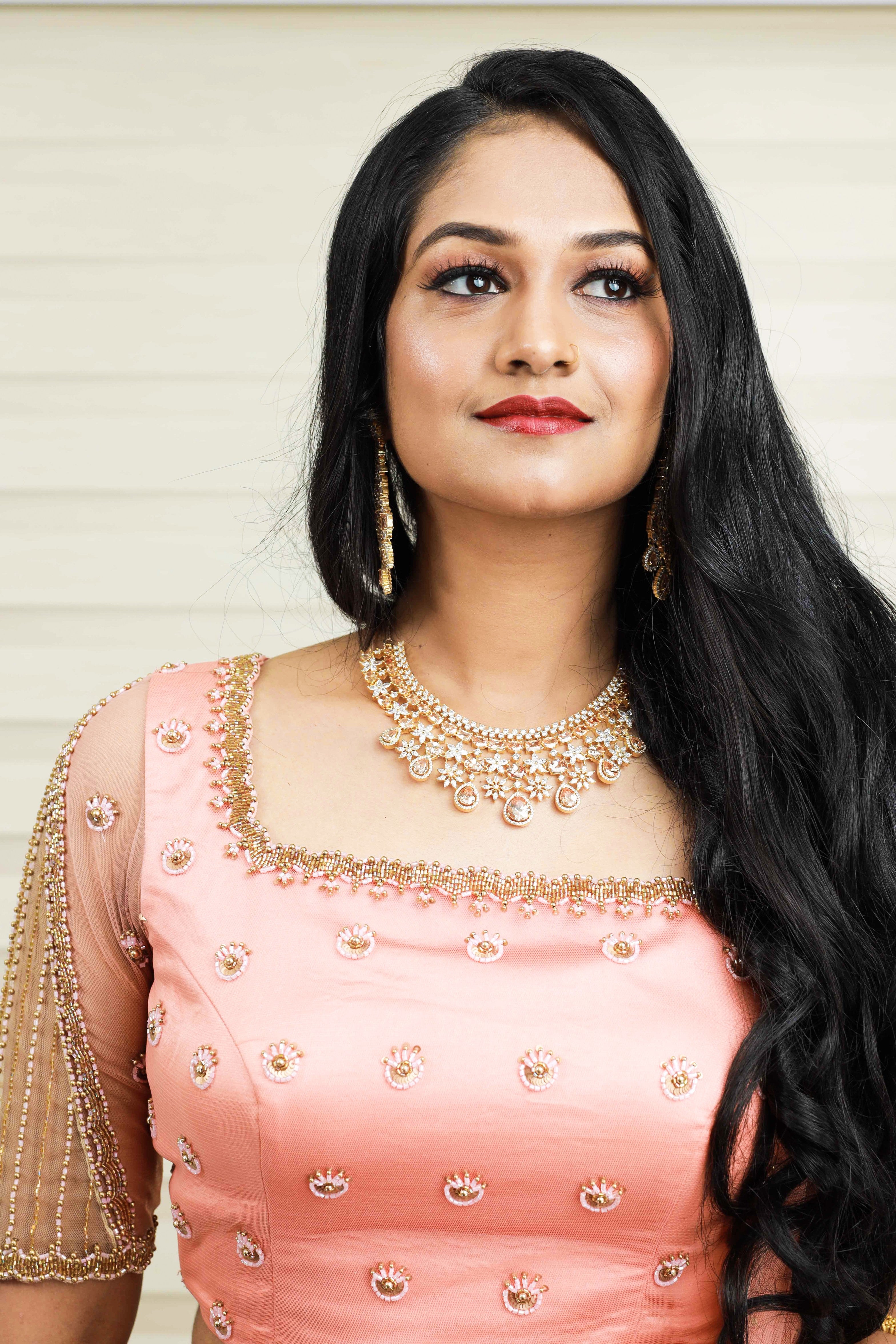 Ombre Tulle Lehenga with Zardozi &  Cut Bead Detailing