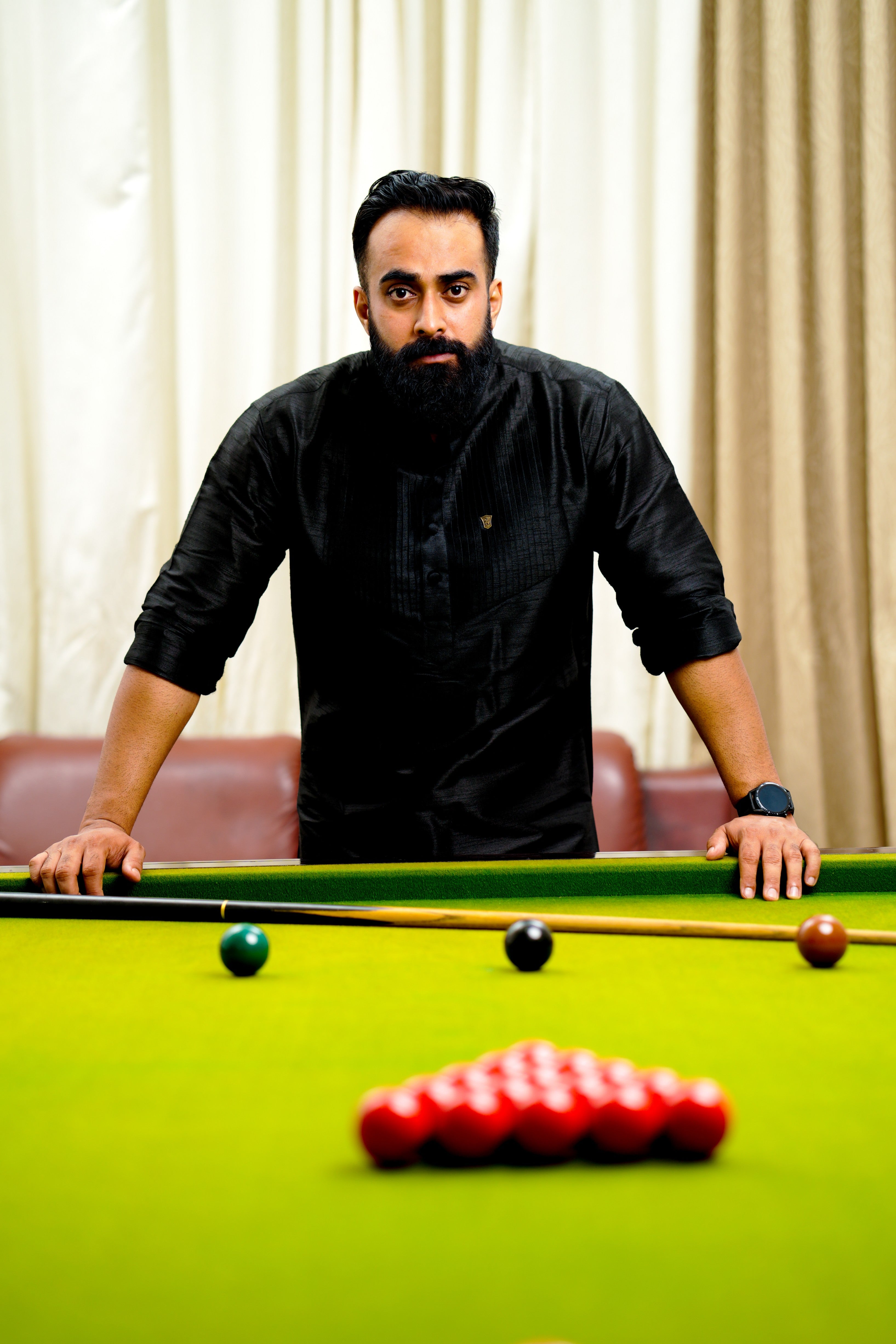 Onyx Black Vertical Pleated Kurta (Only Kurta)